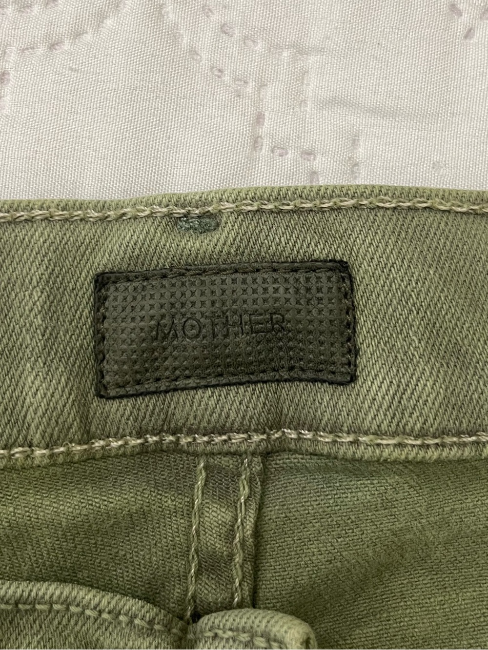 MOTHER The Hustler Ankle Fray Dark Olive Jeans - Picture 5 of 17